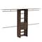 Tuhome Plego 69in W, 118in W Drawers Closet System, 5 Shelves, 4 Hanging Rods, Three Drawers, Dark Walnut CLC5363 - alternate 2